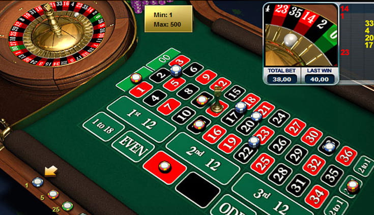 Das Roulette Tisch Design bei PartyCasino